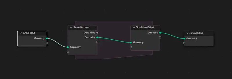 Example of simulation nodes in Blender