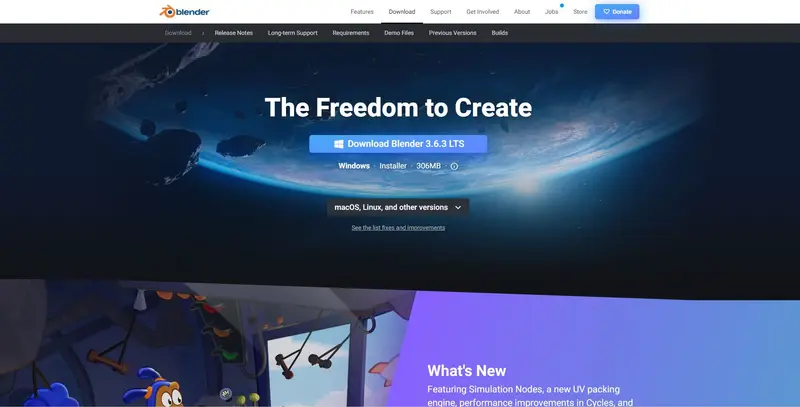 Blender Downloads page