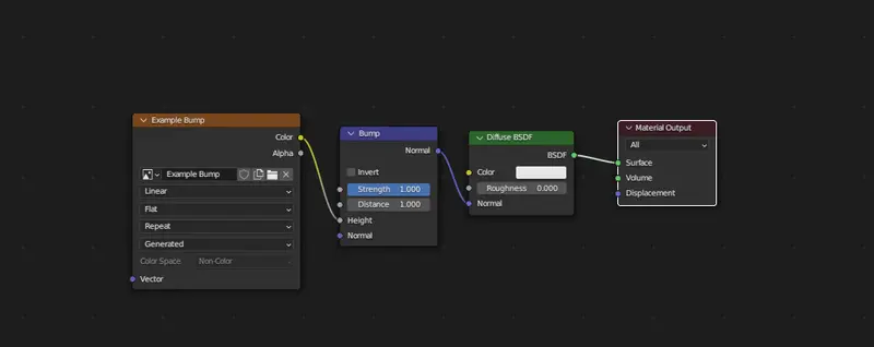 Example of a basic material setup in Blender