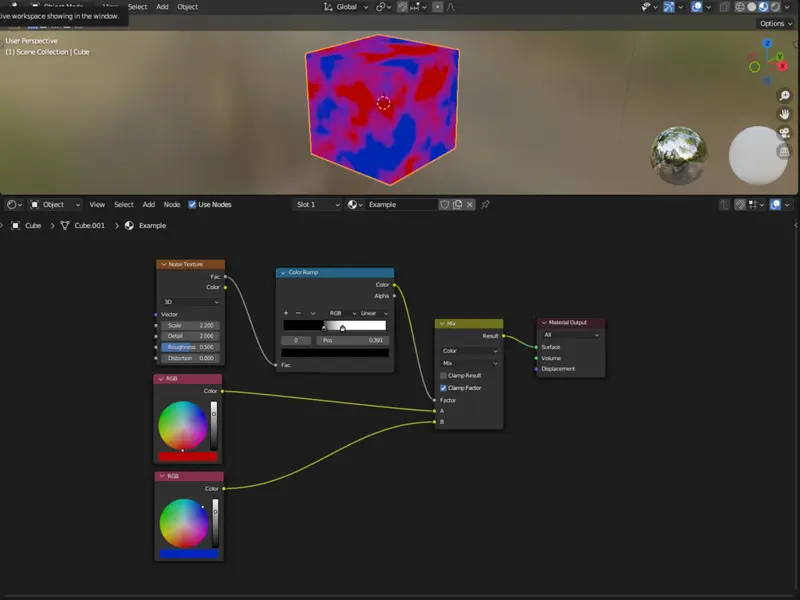 Example of a basic mask setup in blender
