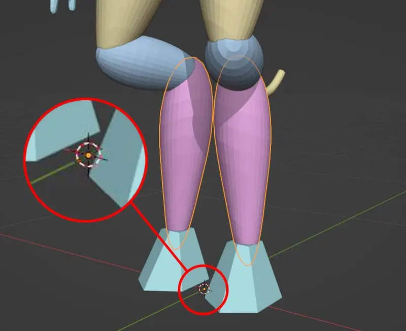 An example of an origin point as highlighted by the red circle